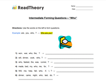 Forming Questions  - Intermediate  - "Who"