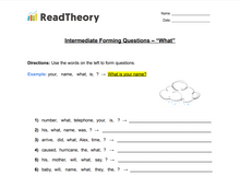 Forming Questions - Intermediate - "What"