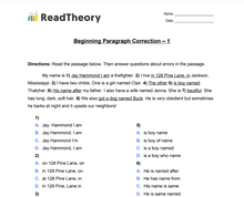 Paragraph Correction  - Beginner  - Exercise 1