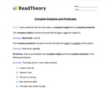 Subjects and Predicates  - Complete and Simple Subjects and Predicates  - Complete Subjects and Predicates 