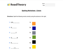 Spelling - Beginner - Colors