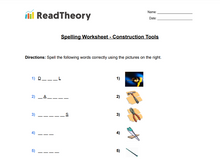 Spelling - Beginner - Construction Tools
