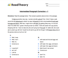 Paragraph Correction  - Intermediate  - Exercise 1