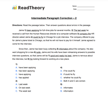 Paragraph Correction  - Intermediate  - Exercise 2