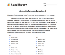 Paragraph Correction  - Intermediate  - Exercise 5