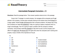 Paragraph Correction  - Intermediate  - Exercise 11