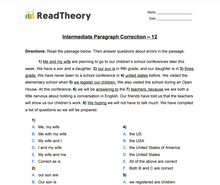 Paragraph Correction  - Intermediate  - Exercise 12