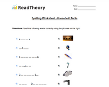 Spelling - Beginner - Household Tools