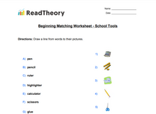 Matching - Beginner - School Tools