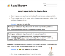 Irregular Verbs - Irregular Verbs that Stay the Same - Irregular Verbs That Stay the Same All the Time