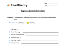 Sentence Correction - Beginner - Exercise 3