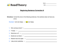 Sentence Correction - Beginner - Exercise 6