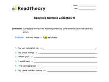 Sentence Correction - Beginner - Exercise 14