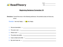 Sentence Correction - Beginner - Exercise 18
