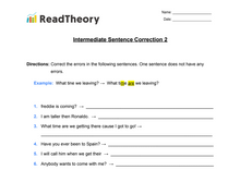 Sentence Correction -  Intermediate  - Exercise 2