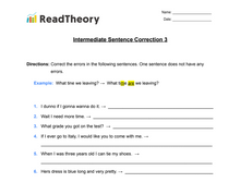 Sentence Correction -  Intermediate  - Exercise 3