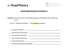 Sentence Correction -  Intermediate  - Exercise 4