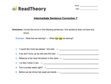Sentence Correction -  Intermediate  - Exercise 7