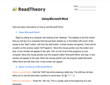 Computer Fundamentals - Using Microsoft Word Explanation