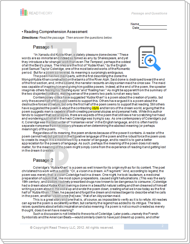 Kubla Khan 11g 1210l Read Theory Workbooks Kubla Khan 11g 1210l Read Theory Workbooks