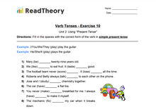 Verb Tenses - Present Tense - Exercise 10 - Simple Present Tense