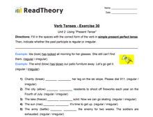 Verb Tenses - Present Tense - Exercise 30 - Simple Present Perfect Tense