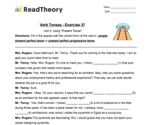 Verb Tenses - Present Tense - Exercise 37 - Review of the Simple Present Perfect Tense and Present Perfect Progressive Tense