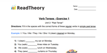 Verb Tenses - Past Tense - Exercise 1 - Simple Past Tense