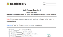 Verb Tenses - Past Tense - Exercise 2 - Simple Past Tense