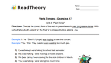 Verb Tenses - Past Tense - Exercise 17 - Past Progressive Tense