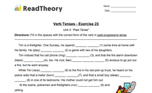 Verb Tenses - Past Tense - Exercise 23 - Review of the Past Progressive Tense