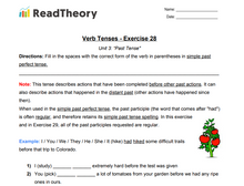 Verb Tenses - Past Tense - Exercise 28 - Simple Past Perfect Tense