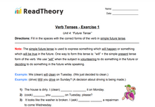 Verb Tenses - Future Tense - Exercise 1 - Simple Future Tense