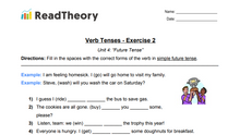 Verb Tenses - Future Tense - Exercise 2 - Simple Future Tense