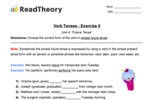 Verb Tenses - Future Tense - Exercise 5 - Simple Future Tense