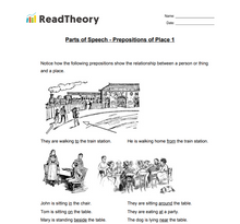  Parts of Speech - Prepositions - Prepositions of Place 1