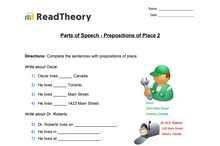 Parts of Speech - Prepositions - Prepositions of Place 2
