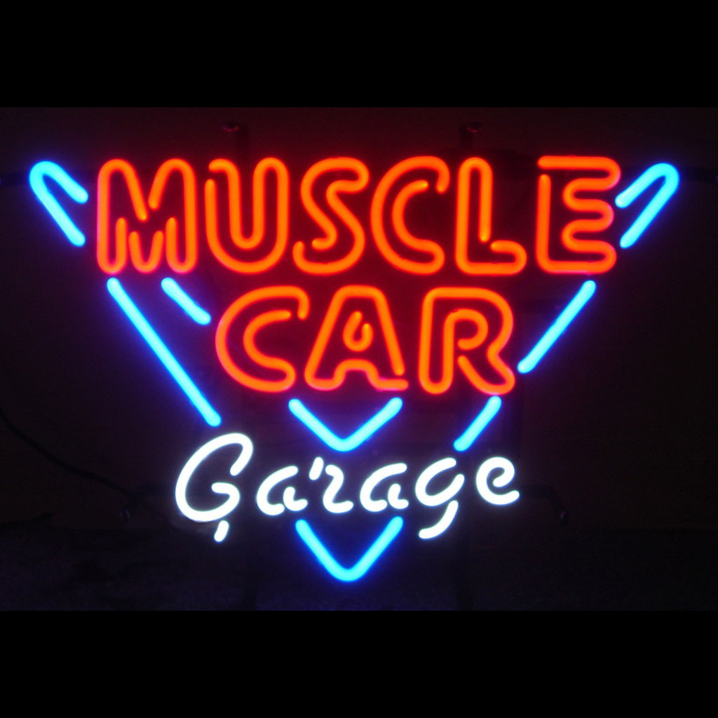 neon garage sign muscle signs cars light bar dodge corvette rod chevrolet chevy classic gm lights viper grill lamp wall