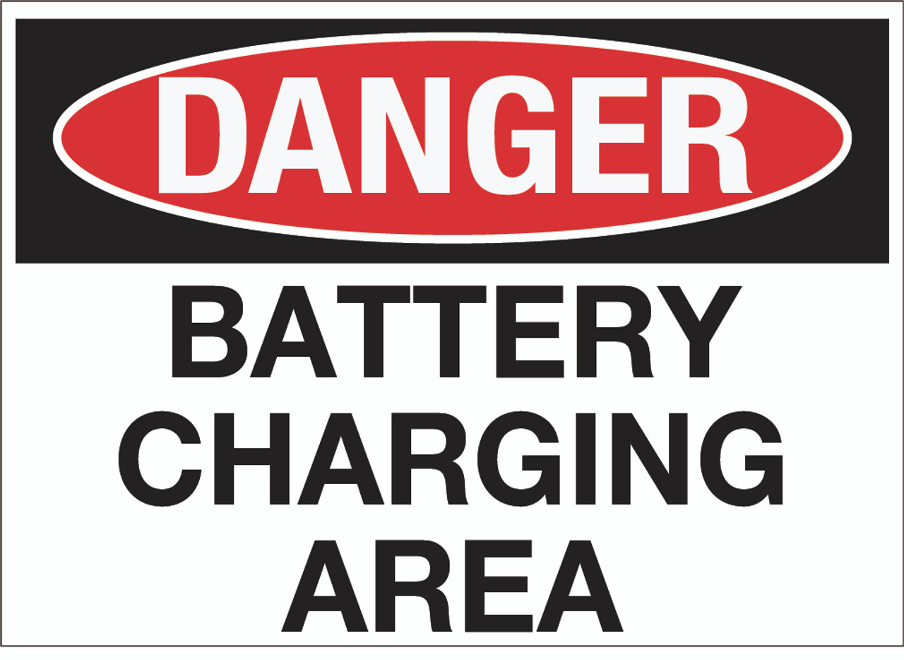 Danger Battery Charging Area Wall Sign Creative Safety Supply