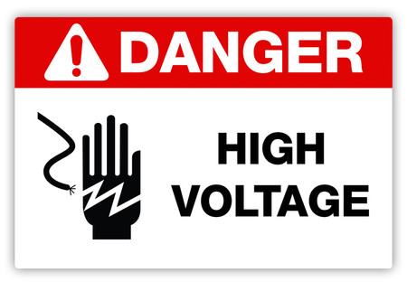 Danger high voltage label Danger high voltage label