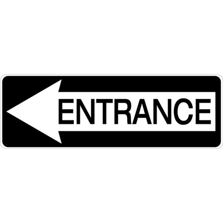Aluminum Entrance Sign with Left Arrow