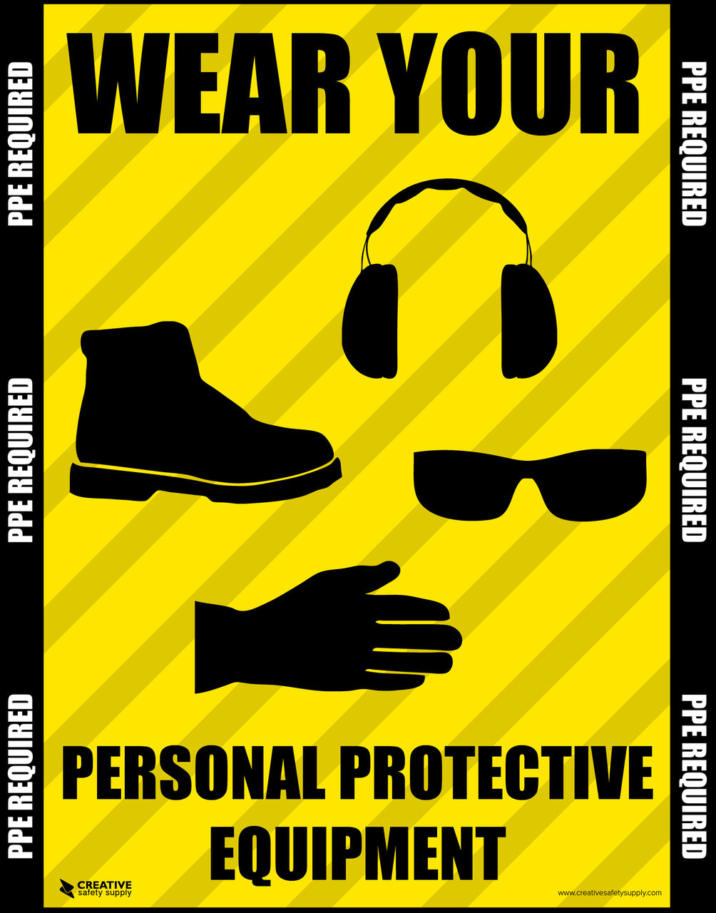 Wear Your Personal Protective Equipment - Safety poster wire harness inspection tools 