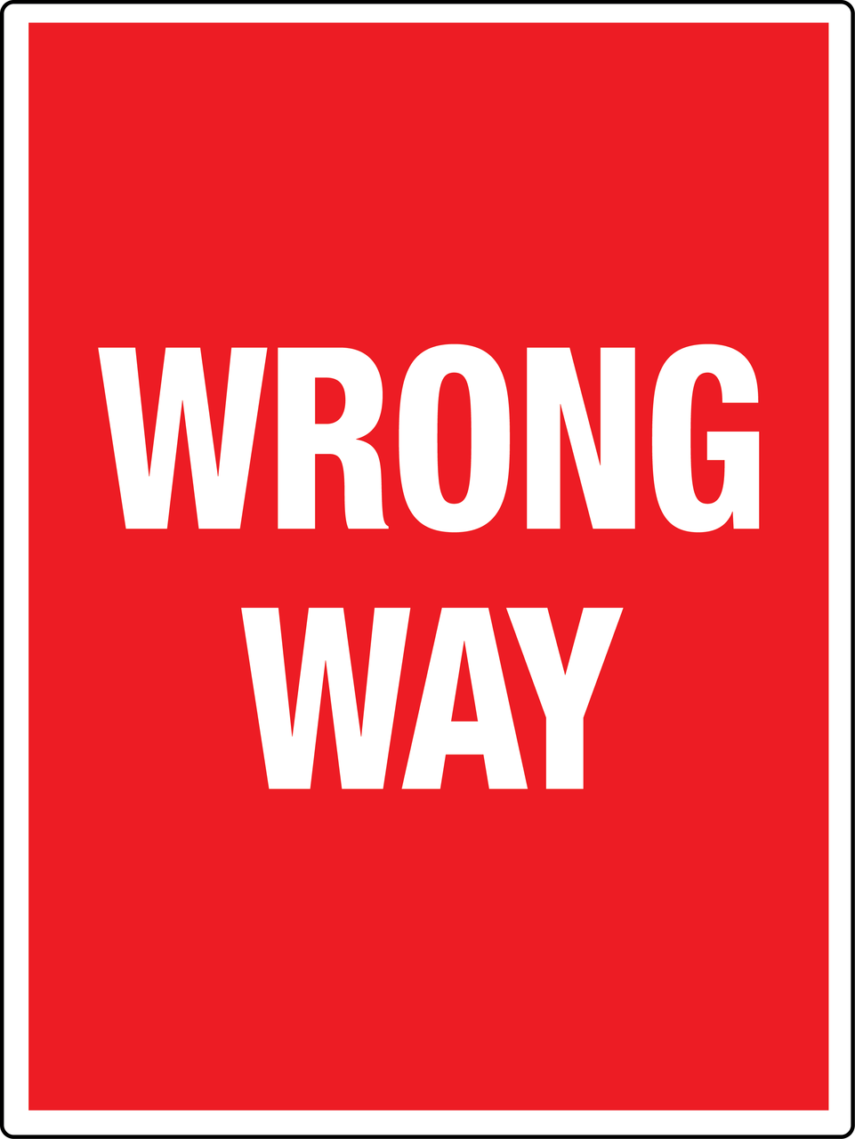 Red Wrong Way Wall Sign | Creative Safety Supply