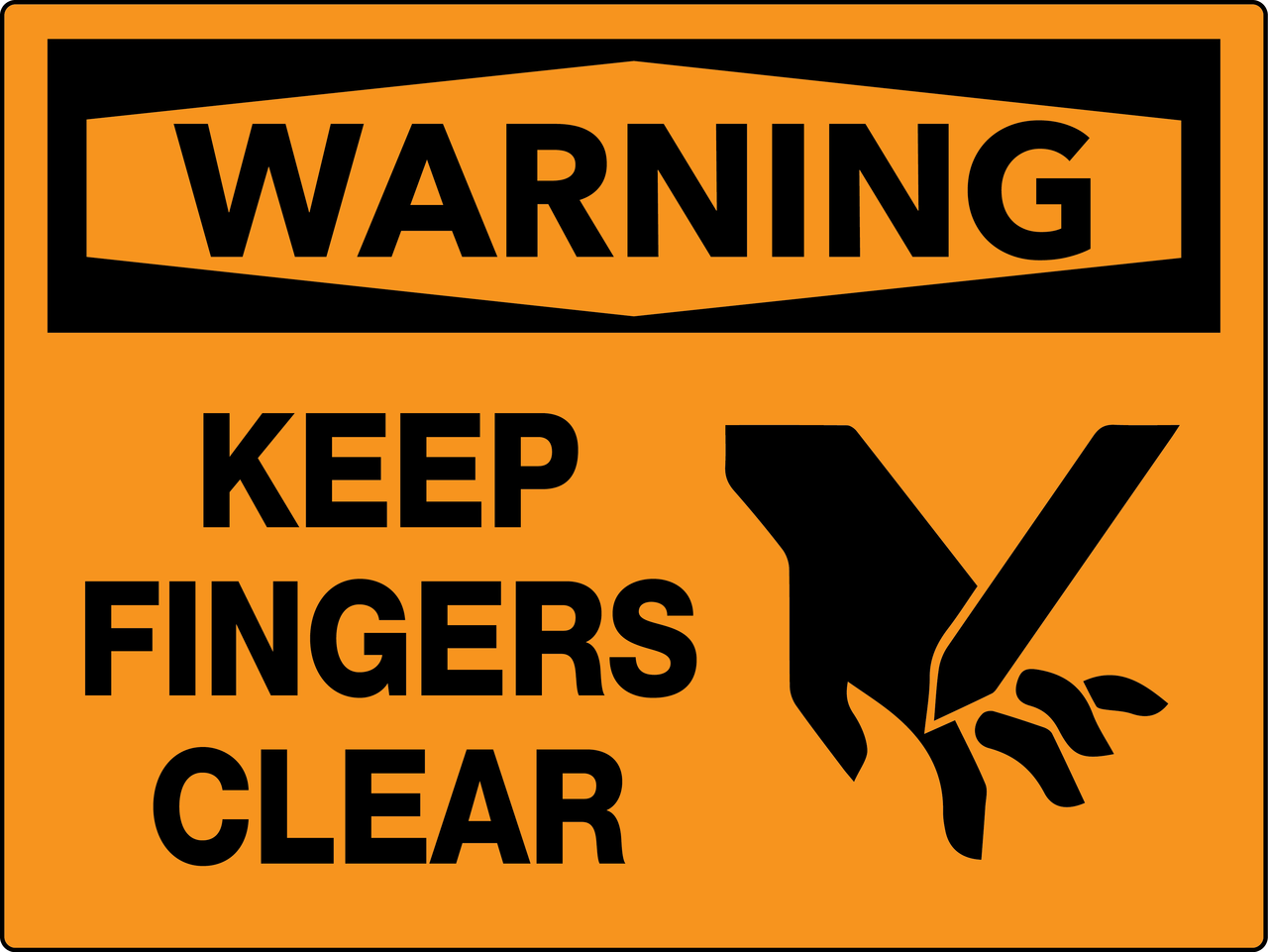 danger sign cut fingers