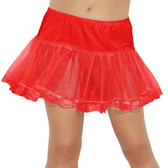 Elegant Moments Lace Trim Petticoat  - Red
