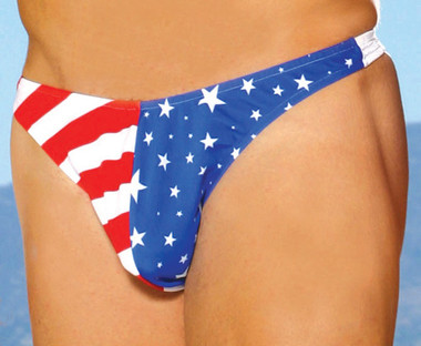 Elegant Moments Stars and Stripes Thong  - Flag Print
