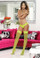 Dreamgirl Stay Up Fishnet Thigh Highs with Back Seam - Lime