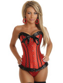 Daisy Corset Red Burlesque Polka Dot Corset