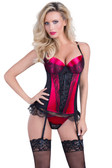 Oh La La Cheri Molded Satin Cup Bustier with Lace and G-string