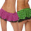 Body Language Fashions Cute Petticoat Ultra Mini Skirt - Neon Green/Black Stripes And Fuchsia Stripes/Black